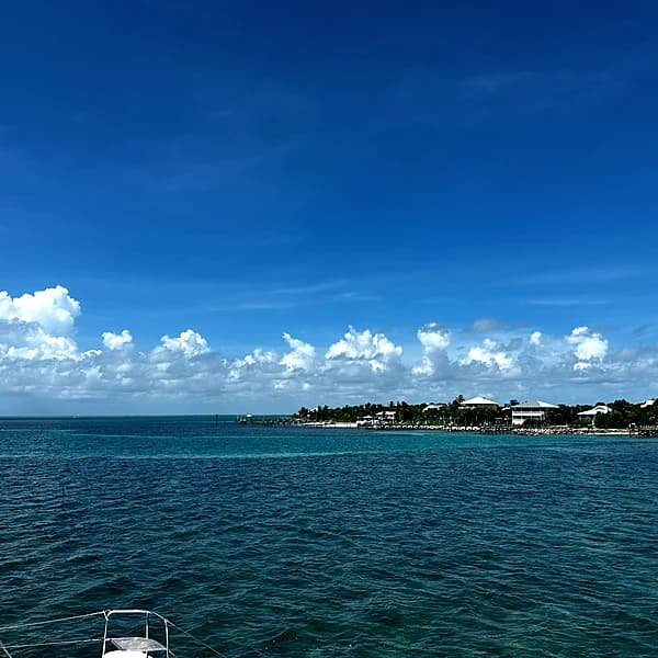 View across the harbor toward New Plymouth and White Sound on Green Turtle Cay