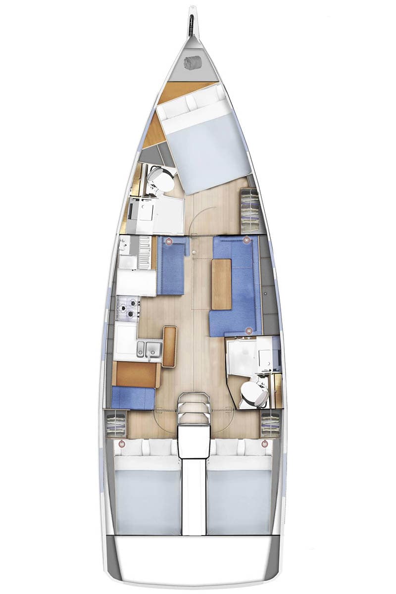 sun odyssey 410 hygge greece floorplan