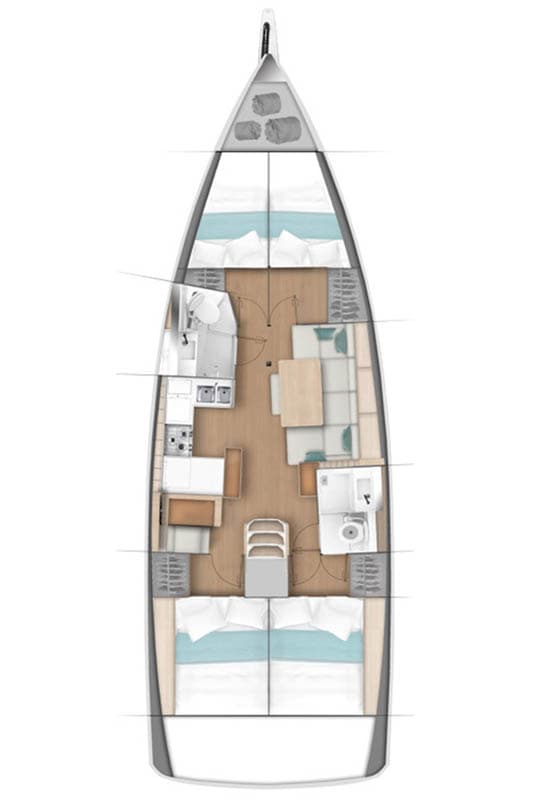 sun odyssey 440 capella croatia floorplan